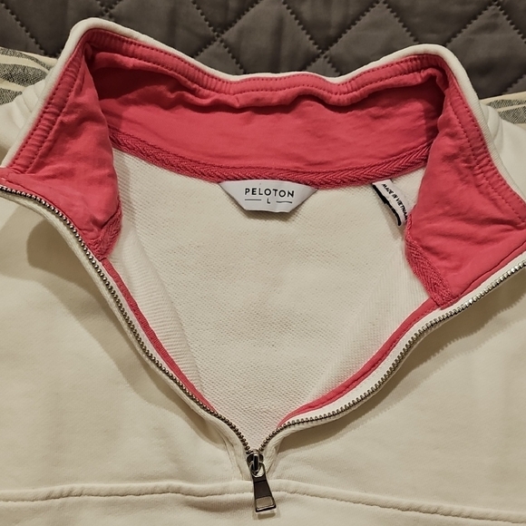 Peloton Women's Pink and White Ombre Half Zip Sweatshirt - Picture 11 of 16